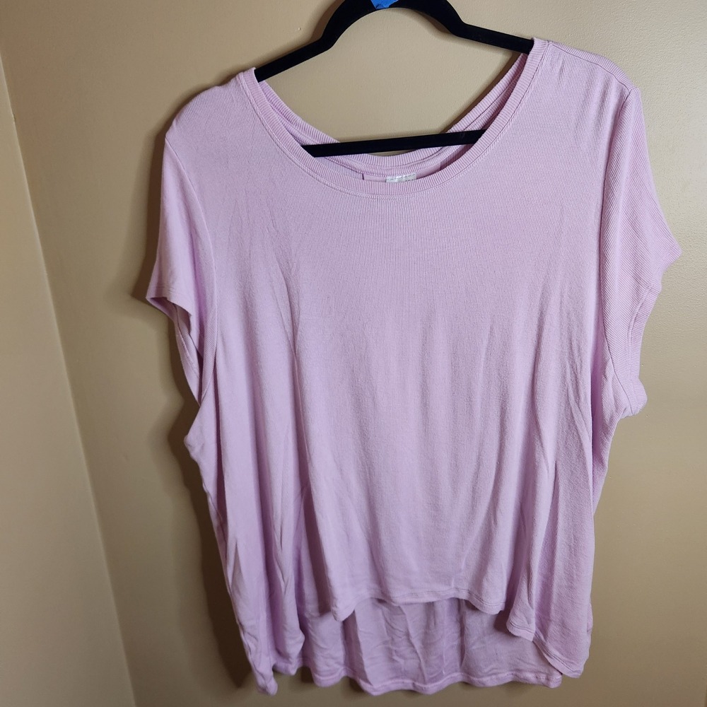 Athlet Ribbed With Ease Short Sleeve Top Light Pink Size XL